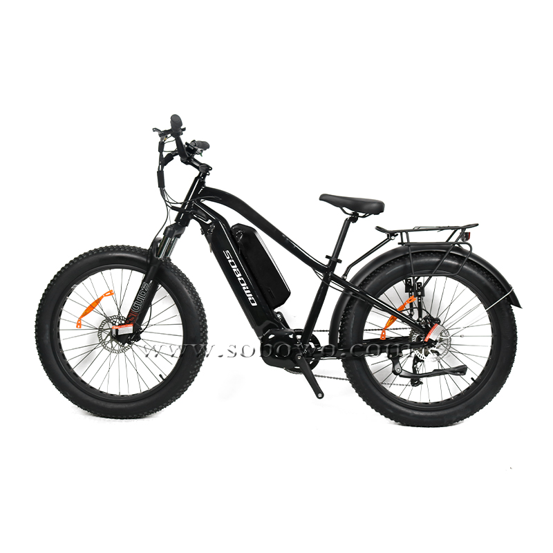 Step-over Fat Tires Dual Battery Mid Drive 500W Long Range Electric Bike
